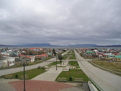 Urban sight of the city of Puerto Natales