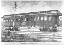 Quebec, Montreal, Ottawa and Occidental Railway palace car, engraving circa 1879. Quebec, Montreal, Ottawa and Occidental Railway palace car.jpg