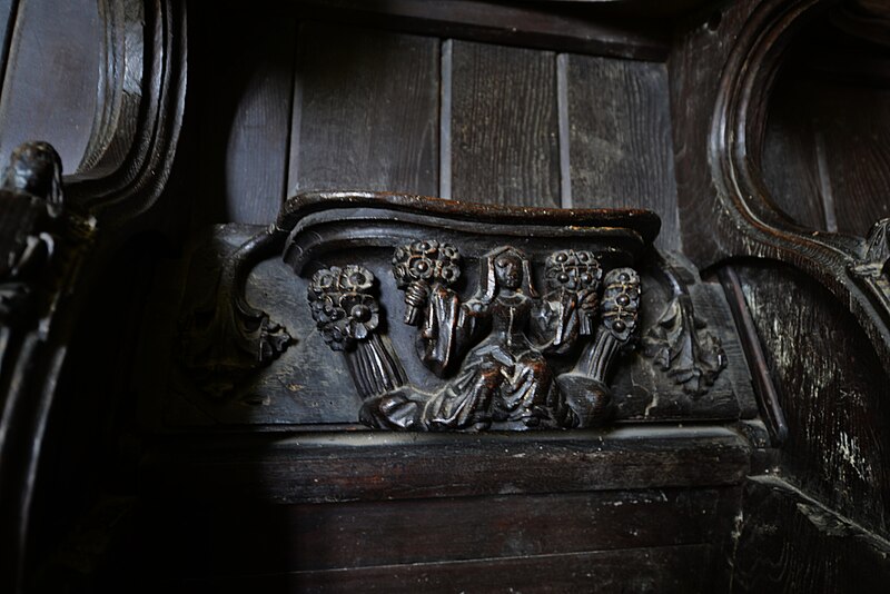 File:RIPPLE CHURCH OF ST MARY C15th MISERICORD "MAY".JPG