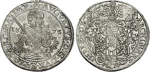 Elector Augustus, Reichstaler, 1575 Reichstaler 1575, Dresden, CNG.jpg