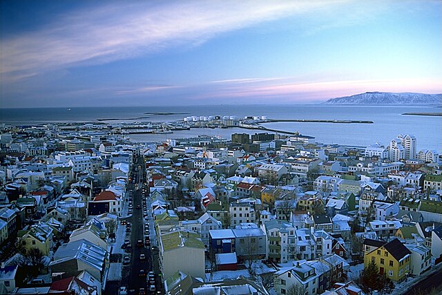 Anvista panoramica de Reykjavík dende a Hallgrímskirkju