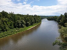 La rivière Allier depuis le viaduc d'Abrest