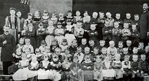 Roseland Christian School student body, 1891. Roseland Christian School 1891 Class Picture.jpg