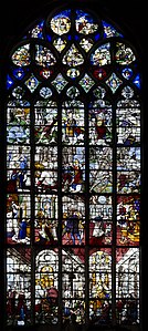 Baie 5 représentant la vie de Saint-Romain, vitrail du XVIe siècle.