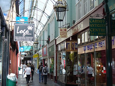 Royal Arcade, one of 8 unique Victorian arcades in the centre, popular for independent shops, cafes and souvenirs