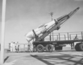 A Sprint missile being loaded for test firing at White Sands Missile Range, 1967.