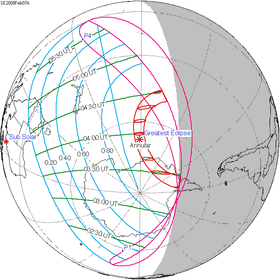 Mapa geral do eclipse