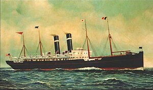 SS Kroonland, painted in 1903 by Antonio Jacobsen (1850–1921)