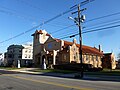 Saint Margaret's Church, located at 374 Stevens Street, Lowell, Massachusetts. West (front) and south sides of building shown. This Roman Catholic church, formally named the Parish of Saint Margaret of Scotland, was founded in 1910. More information: http://www.stmargaretlowell.org/our-history/.