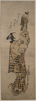 奥村政信,Sanogawa Ichimatsu I with Puppet by Okumura Masanobu, 1749