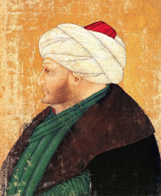 15th century portrait of Mehmet II (1432-1481), showing Italian influence