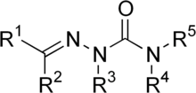 General chemical structure of a semicarbazone Semicarbazone.png