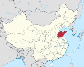 Mappa che mostra la posizione della provincia di Shandong