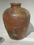 Shigaraki ware pot, Muromachi period, at the Musée Guimet.jpg