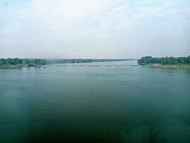 Shivnath River view from railway bridge near Bilaspur