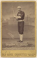 Thumbnail for File:Silver Flint Frank Sylvester Flint, Catcher, Chicago, from the series Old Judge Cigarettes MET DP827343.jpg