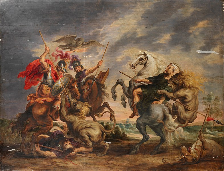 File:Simon de Vos (Attr.) - Lion hunt.jpg