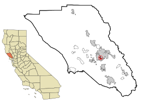 Sonoma County California Incorporated and Unincorporated areas Roseland Highlighted.svg