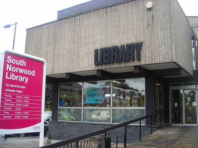 The Brutalist Library designed by architect Hugh Lea in South Norwood