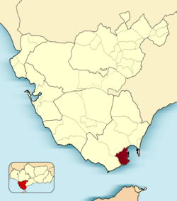 Lokasi perbandaran Wilayah Cádiz