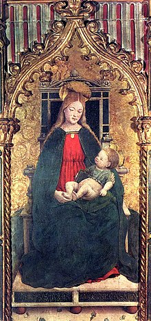 Madonna in trono col Bambino con i santi Ubaldo e Sebastiano (particolare), tempera su tavola, ca. 1480, Torino, Galleria Sabauda