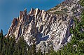 Spires on the northeast aspect of Kettle Peak. Unofficial names include Outguard Spire, The Turret, Regge Pole, and The Duck.