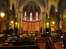 Sanctuary of St. Mary's in 2012 (prior to repairs in 2019-20) St. Mary's New Haven Sanctuary.jpg