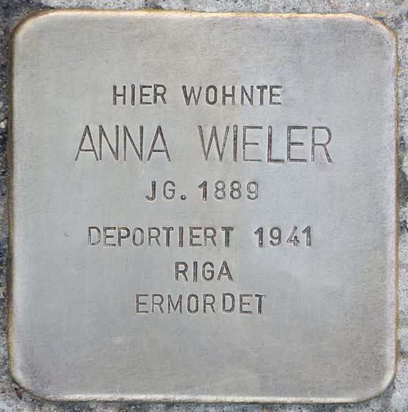 File:Stolperstein für Anna Wieler 2.jpg