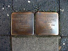 Stolperstein's Henriette Appel, Martha Appel Endenicher Strasse 347 Bonn.JPG