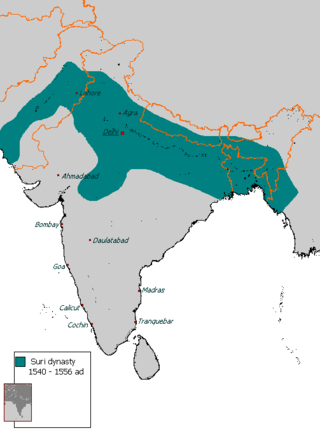 <span class="mw-page-title-main">Sur Empire</span> Pashtun dynasty that ruled parts of Northern India between 1538 and 1556