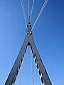 English: Suspension bridge over Wkra between Goławice and Śniadowo Polski: Most wiszący nad Wkrą między Goławicami a Śniadowem