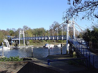 Teddington Lock Footbridges Two footbridges on the River Thames in London