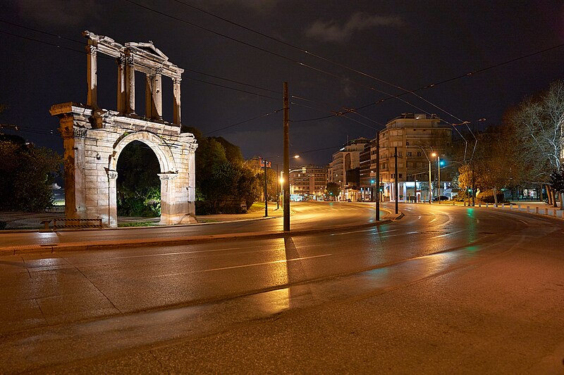 File:The Arch of Hadrian on Vasilissis Amalias Street on March 25, 2020.jpg