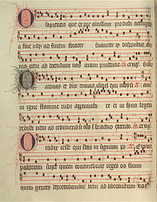 O antiphons in the Poissy Antiphonal, folio 30v The Poissy Antiphonal, folio 30v.jpg