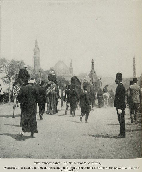File:The Procession of the Holy Carpet, With Sultan Hassan's Mosque in the Background. (1911) - TIMEA.jpg