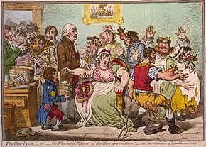 In The Cow-Pock--or--the Wonderful Effects of the New Inoculation! (1802), James Gillray caricatured recipients of the vaccine developing cow-like appendages. The cow pock.jpg