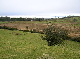 The drained Boghall Loch above Gateside, source of the Powgree Burn The site of the old Boghall Loch.JPG