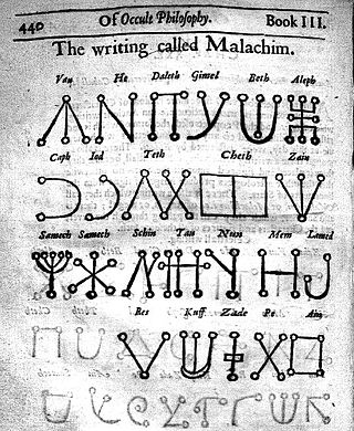 <span class="mw-page-title-main">Malachim</span> Alphabet published by Heinrich Cornelius Agrippa in the 16th century