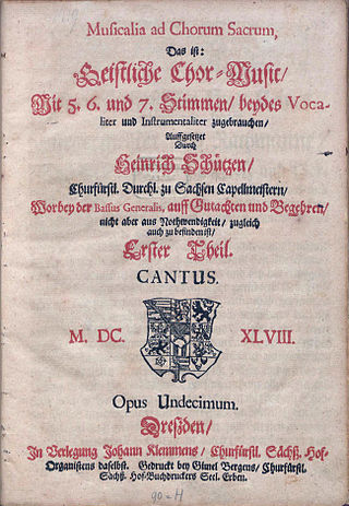 <i>Geistliche Chormusik</i> Heinrich Schütz musical composition, printed 1648