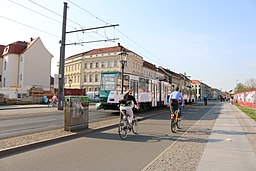 Tram on Friedrich-Ebert-Straße in Potsdam