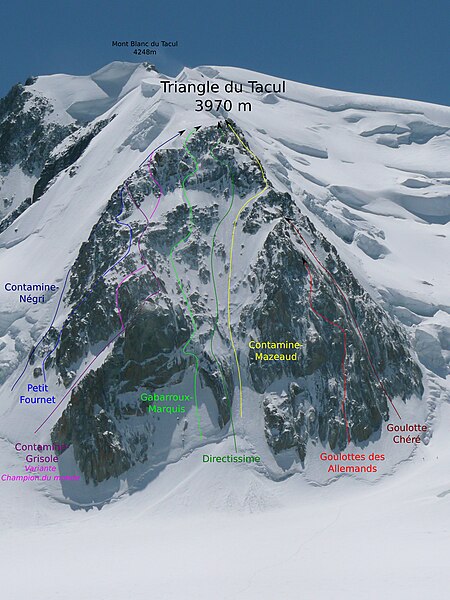 File:Triangle du Tacul - North face - Routes.jpg