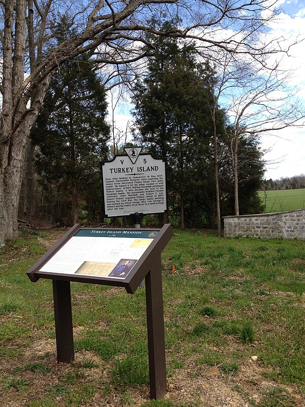 Turkey Island historical markers.