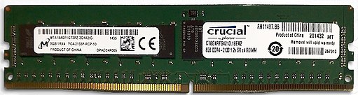 Two 8 GB DDR4-2133 ECC 1.2 V RDIMMs (straightened)