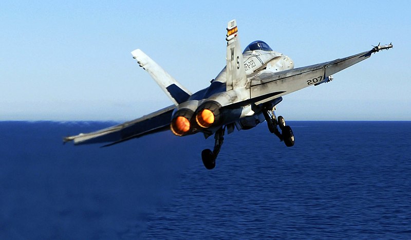 File:US Navy 081116-N-7780S-078 An F-A-18C Hornet launches from the flight deck of the Nimitz-class aircraft carrier USS John C. Stennis (CVN 74).jpg