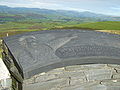 Memorial toposcope, Wynford Vaughan-Thomas pointing towards Snowdon