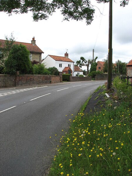 File:View north along the B1149 (Norwich Road) - geograph.org.uk - 877231.jpg