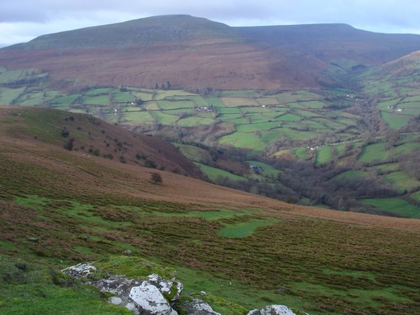 Pen Cerrig-calch and Pen Allt-mawr in the south-west of the Black Mountains range