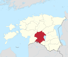 Viljandimaa na mapě Estonska