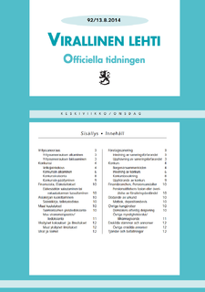 <i>Virallinen lehti</i> Government gazette of Finland