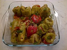 Stuffed green pepper and zucchini Yalanci dolmas.jpg